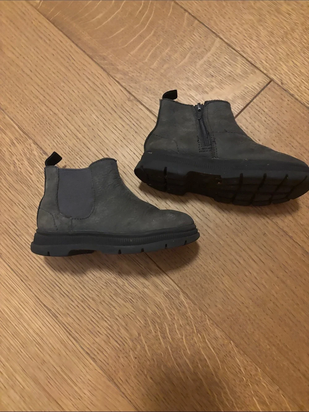 Zara Kids Gray Chelsea-Style Side-Zip Boots